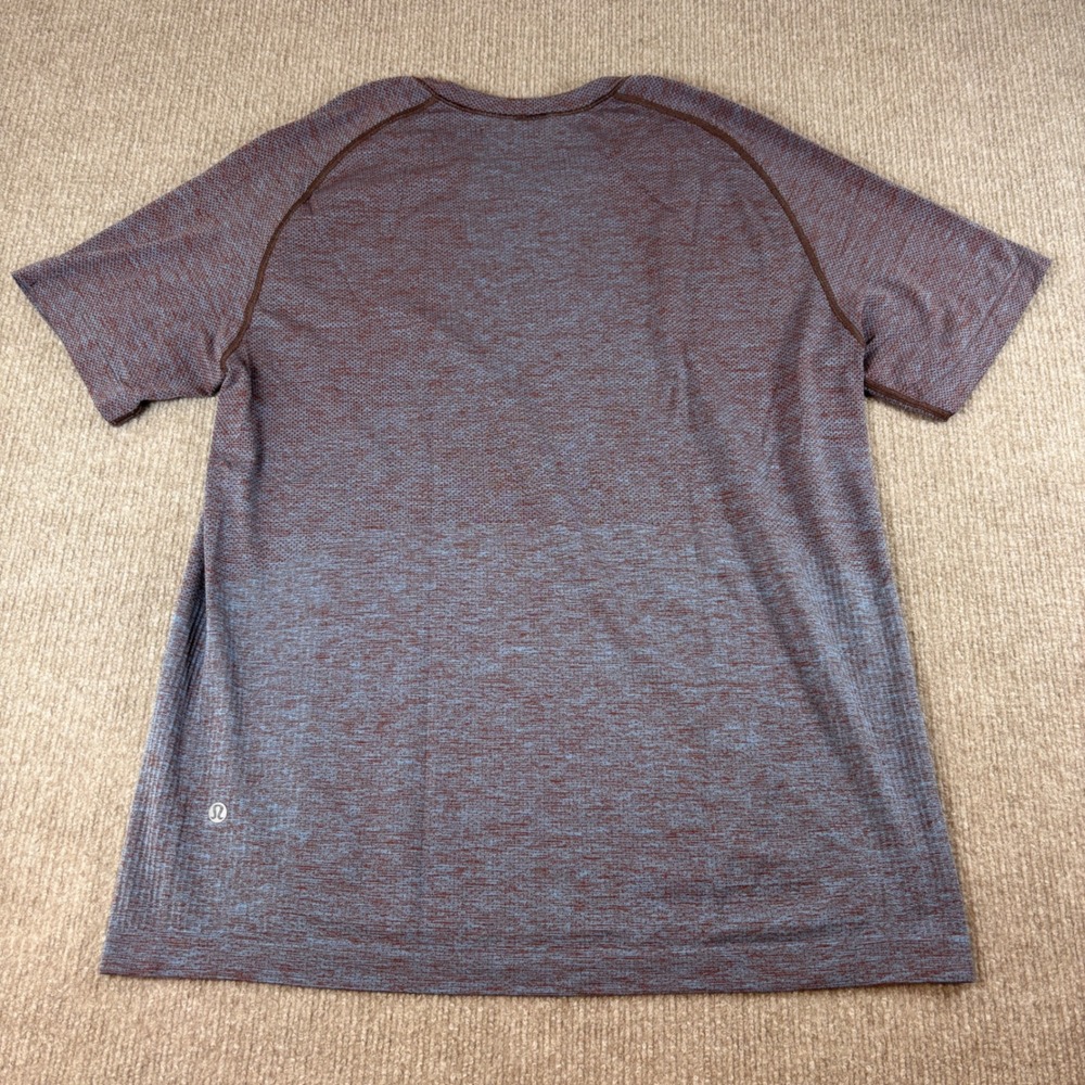 Lululemon Red Blue Metal Vent Tech Short Sleeve Shirt Men's Size Large EUC - Picture 4 of 6